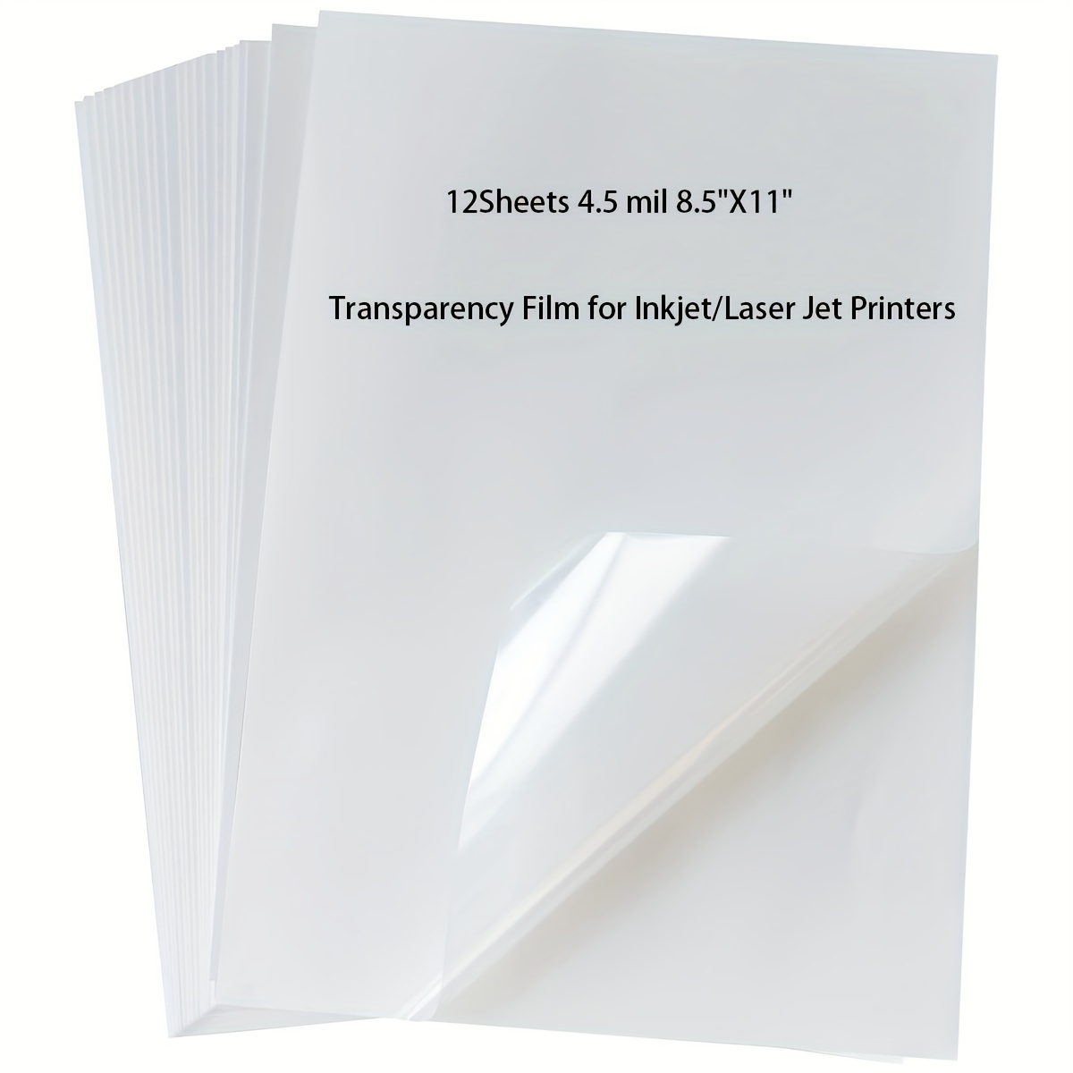 100% Clear Inkjet Transparency Film - 8.5x11 Inches (30 Sheets