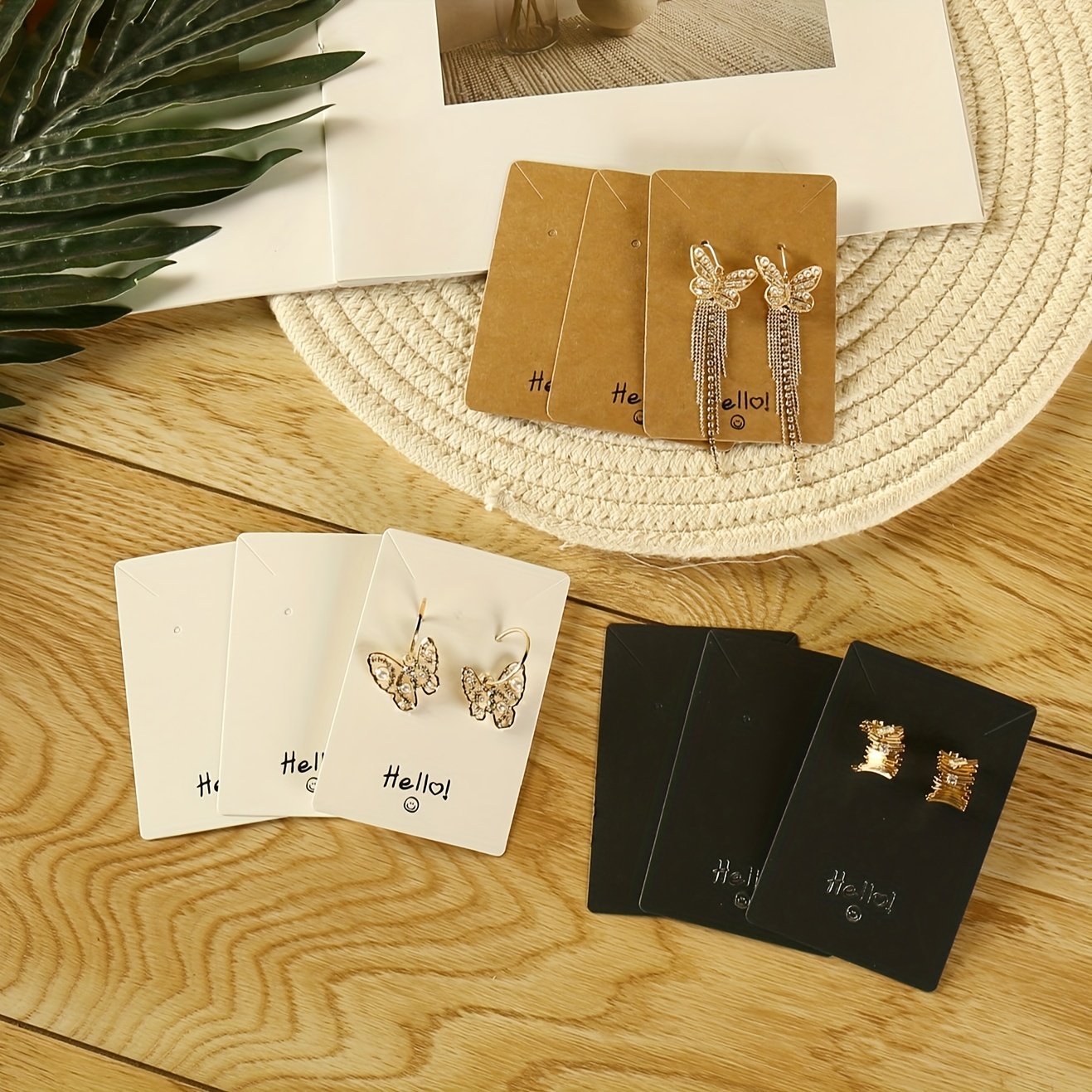 Kraft Blank Paper Holder Cards With 6 Holes Jewelry - Temu