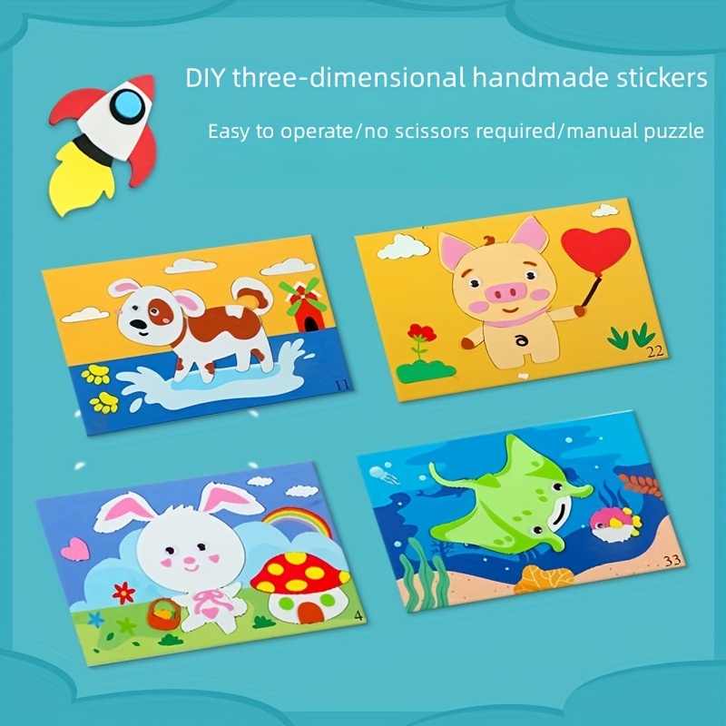 60Pcs Wonderful Children Boy Girl Stickers Earring Cartoon Reward Crystal  Stickers Ear Reward Stick Kindergarten Face Stickers