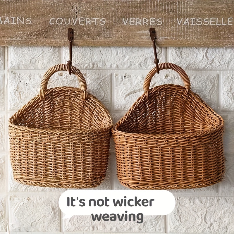 Ochine 2 Pack Wicker Baskets, Wicker Storage Baskets, Woven