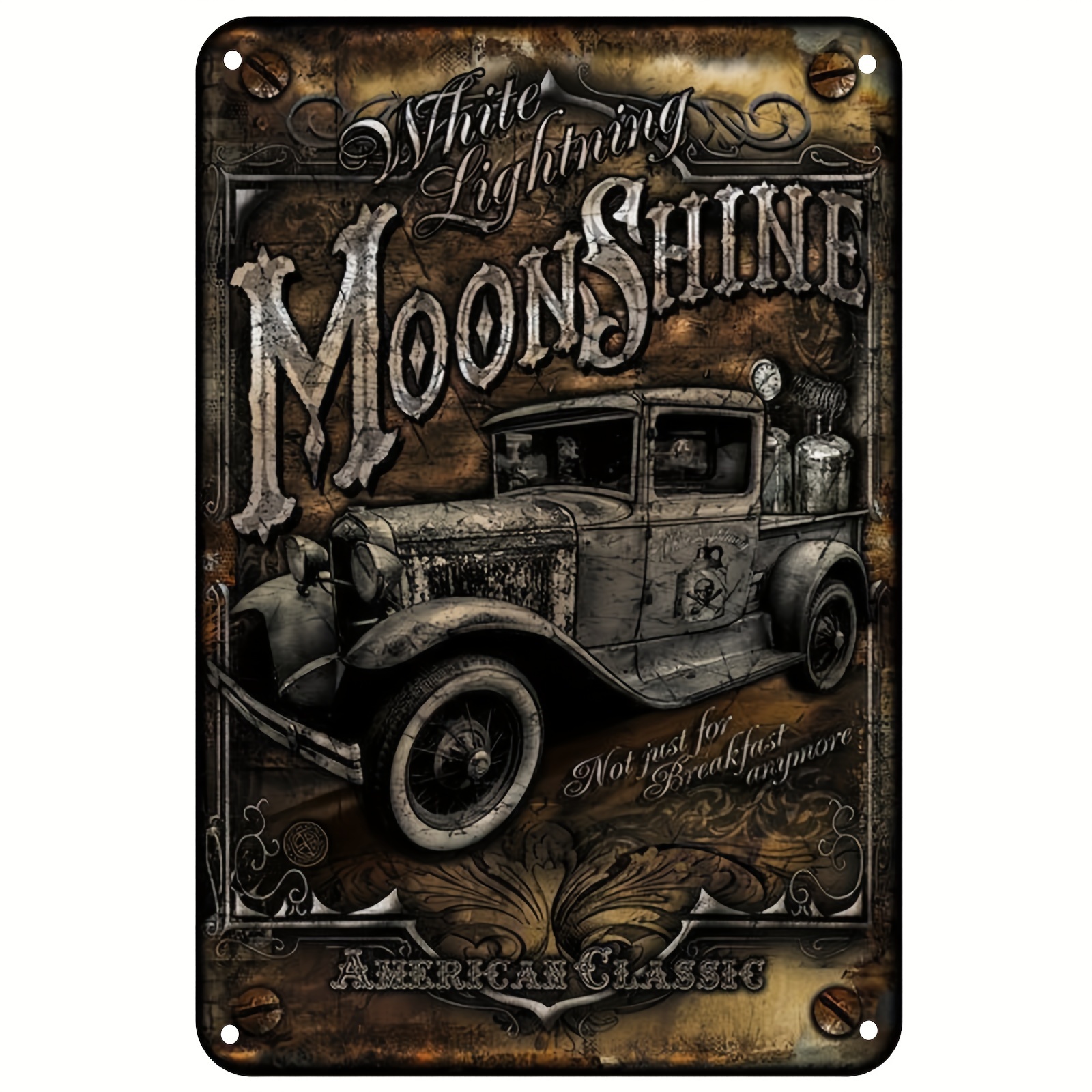 

Moonshine Truck Metal Tin Sign Wall Art Decor For Living Room Vintage Art Coffee Bar Signs Home Decor Gifts Decoration 8 X 12 Inches