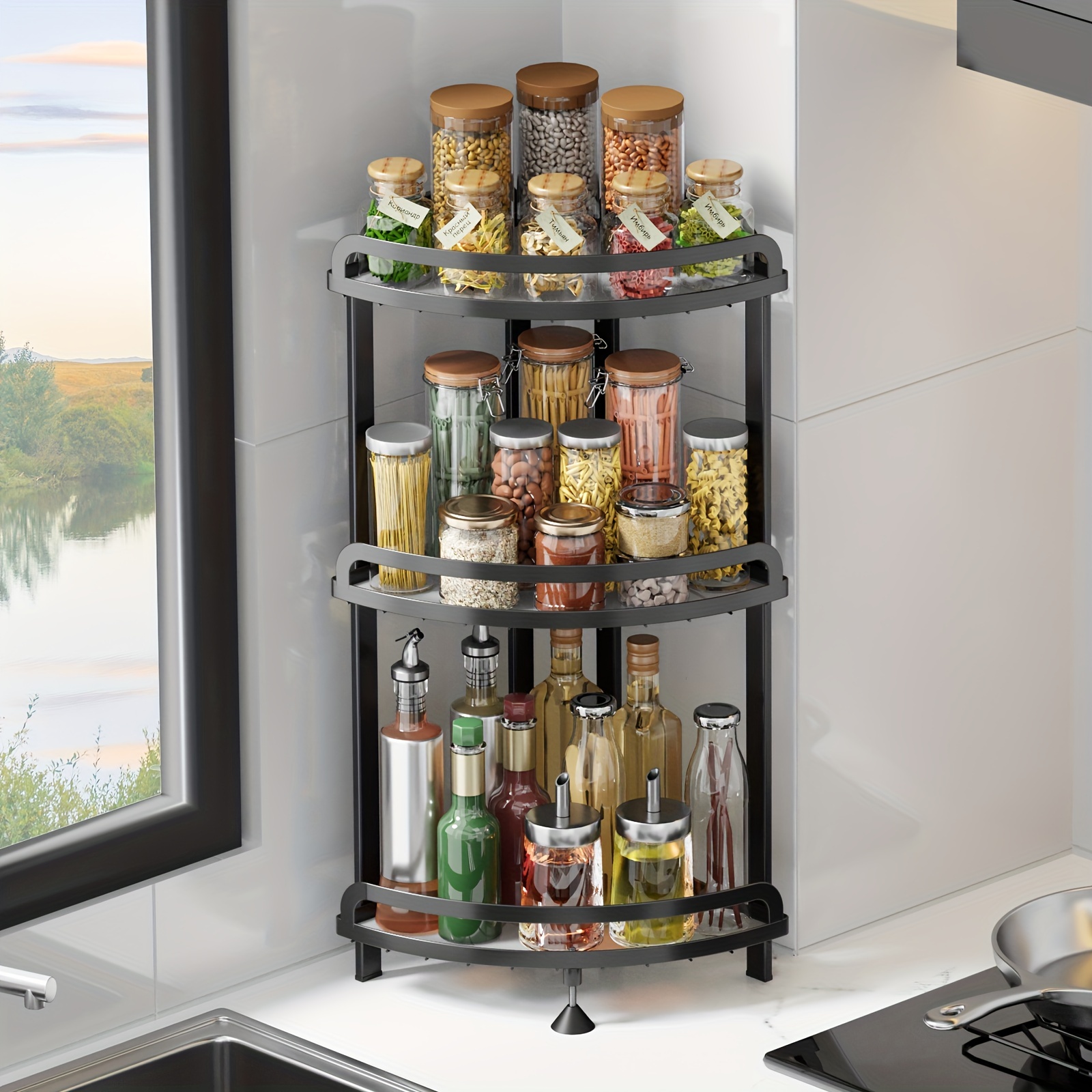 2/3-tier Spice Rack Organizer For Countertop, Kitchen Countertop