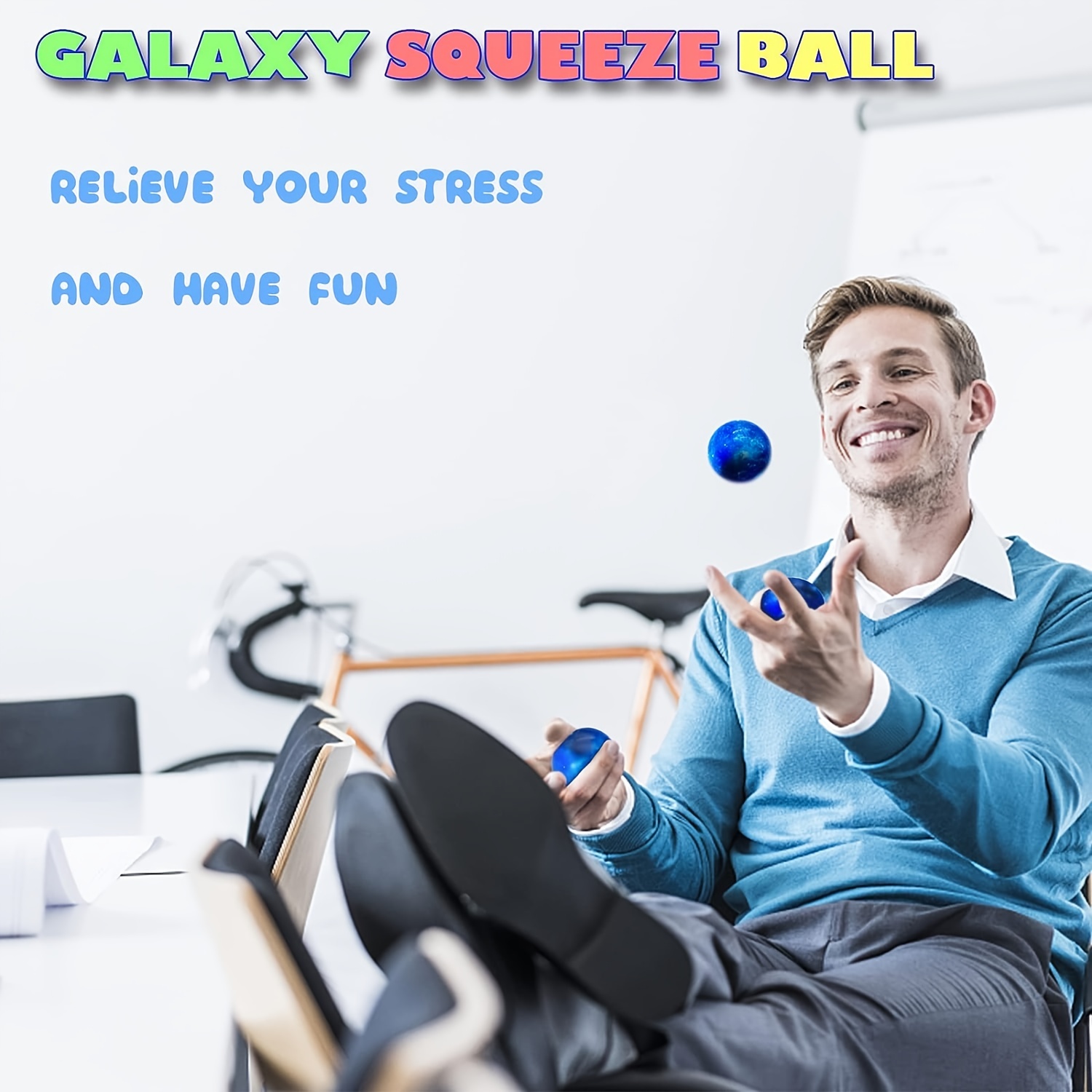 24pcs Boules Anti-stress Galaxy, Boules Anti-stress À Thème