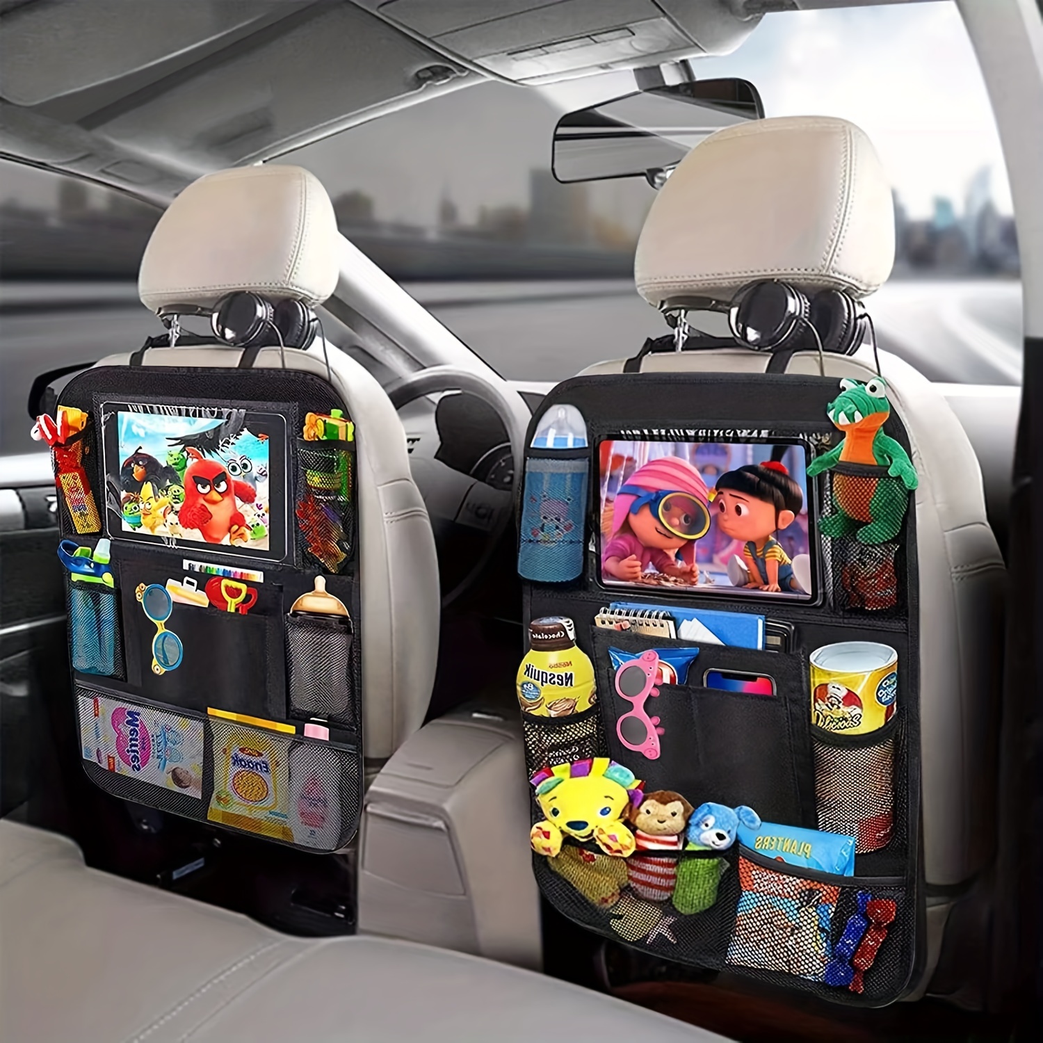 Premium Car Seatback Organizer Car Seat Back Protector Kick - Temu
