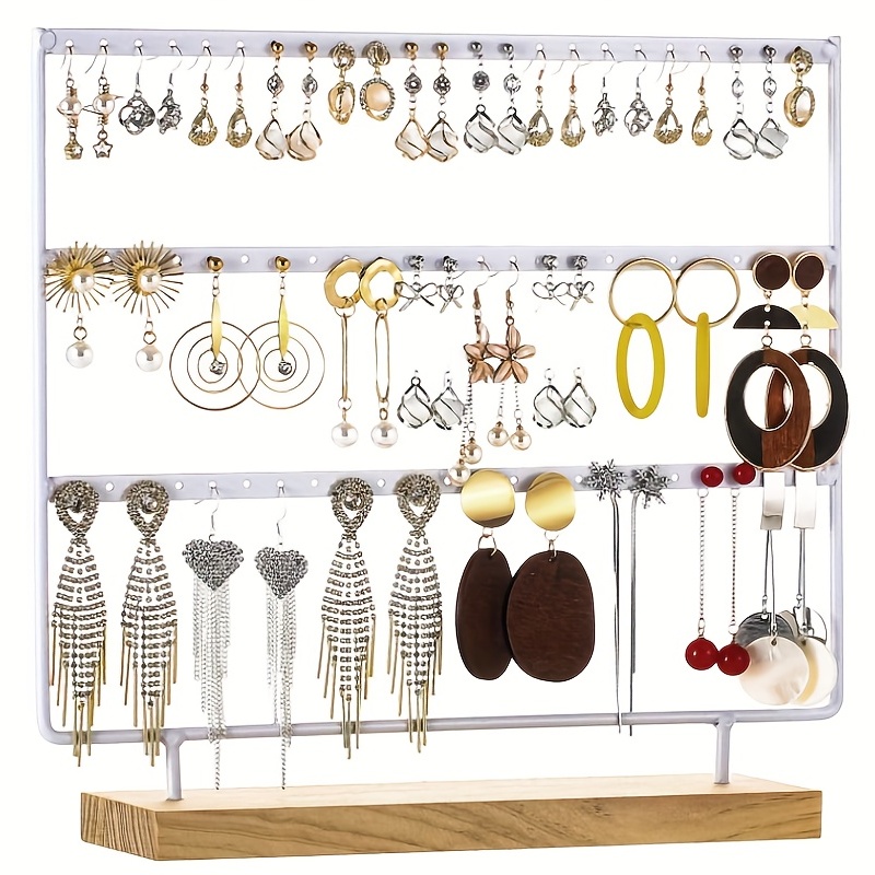 Emfogo Earring Organizer Triple Rods 5 Layer Jewelry - Temu Netherlands