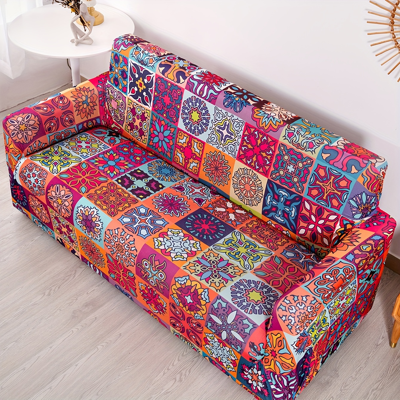 Classic Boho Milk Silk Printed Sofa Slipcover