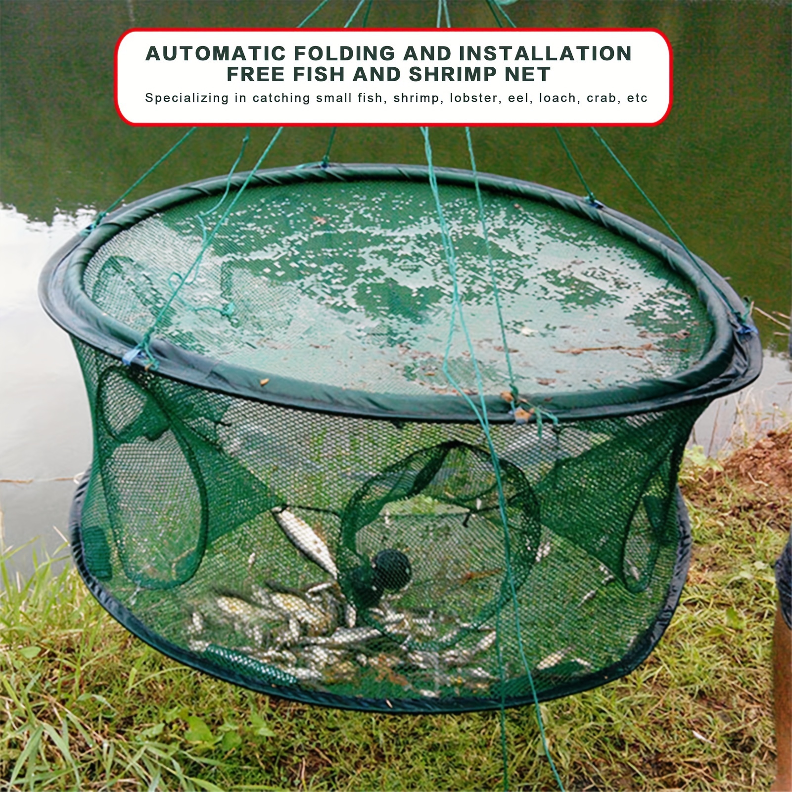 Compact Foldable Floating Fishing Net Foldable Fishing Net - Temu