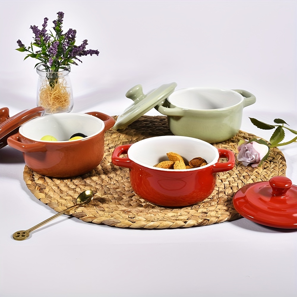 Ceramic Casserole Dish With Lid Ceramic Stew Soup Pot - Temu