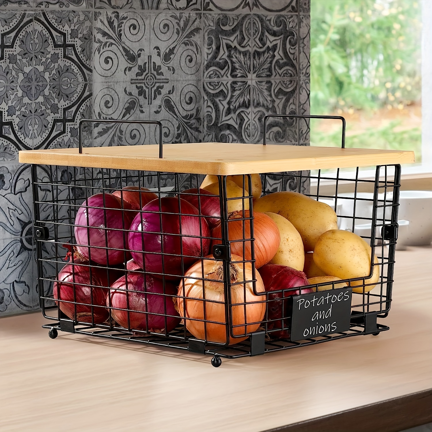  Stackable Fruit Basket - Kitchen Counter Baskets with
