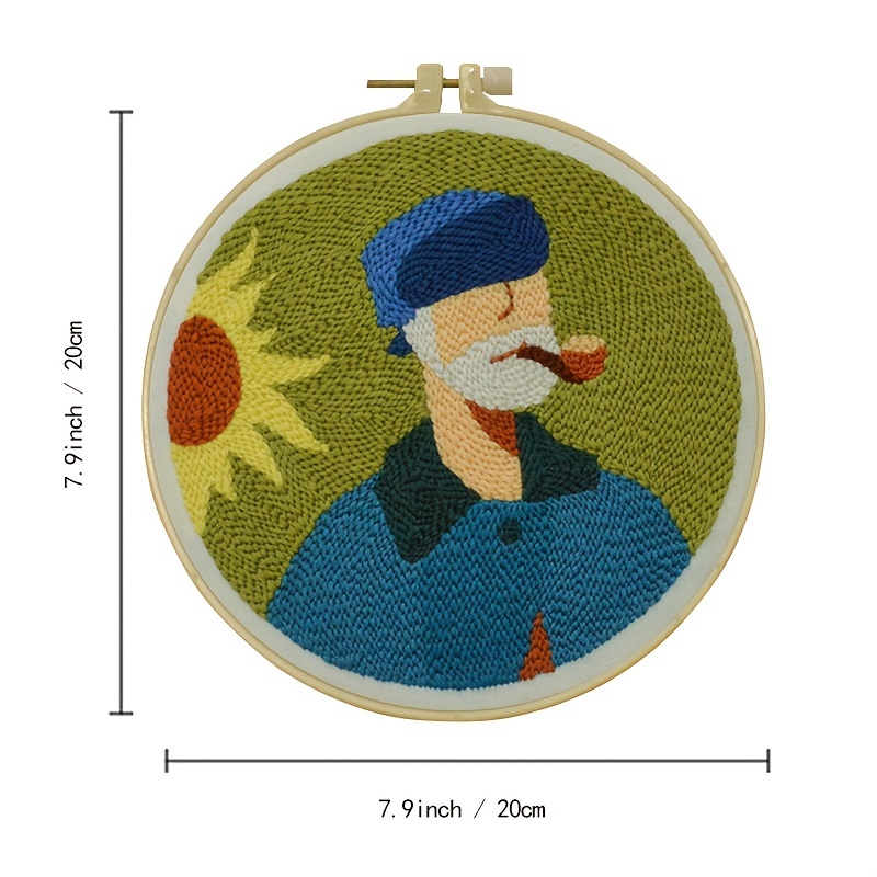 DACUN DIY Punch Embroidery Kits for Adults Cartoon Pattern Hooking Beginner  Kit, with an Embroidery Hoop (Color : A) : : Home & Kitchen