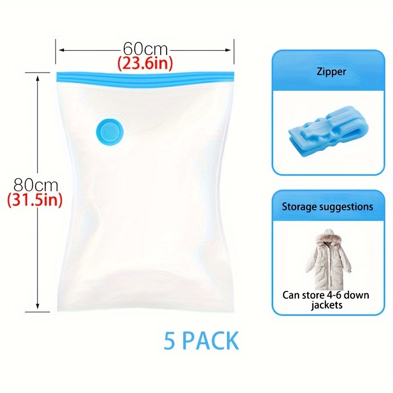  5Pcs Small Size Space Saver Vacuum Storage Bags, Hand