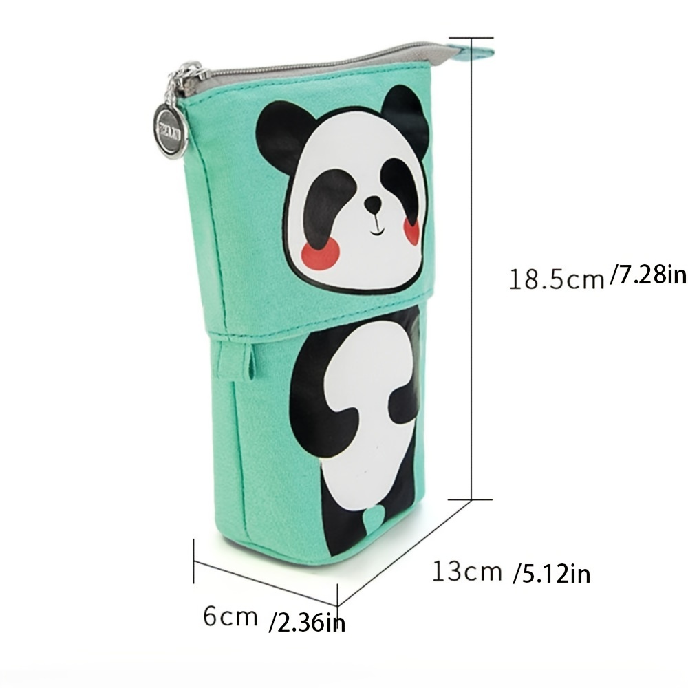 Cartoon Cute Bear Pencil Pouch Canvas Pen Bag Standing Stationery Case  Holder Box for Student