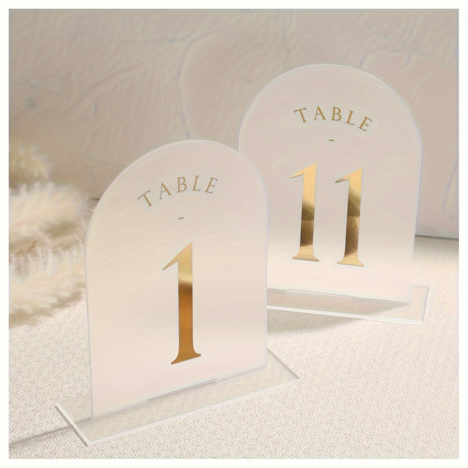 Frosted Arch Wedding Table Number Bracket Gold Leaf Printed - Temu 