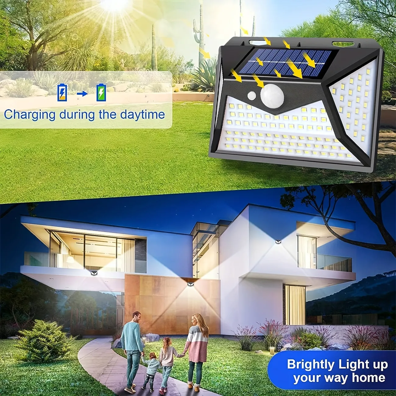 Packs 118 Leds Solar Outdoor Lights Wireless Motion Sensor Outdoor Lights  Ip65 Solar Lights Outdoor Waterproof With 270 Wide Angle Modes For Front  Door Yard Garage Deck Patio, Lawn  Garden Temu