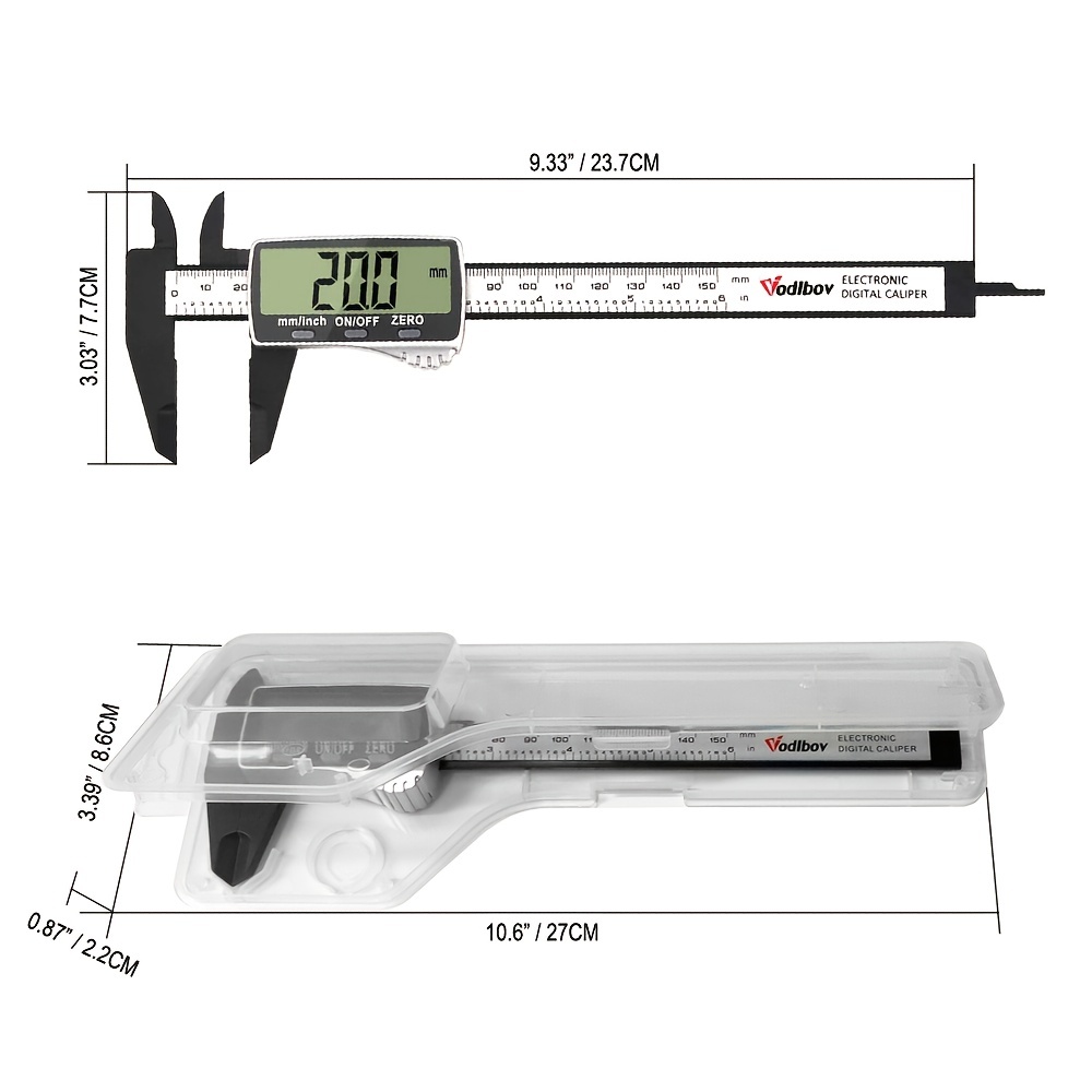 Calibrador digital, herramienta de medición de calibradores de 0 a 6 ADORIC