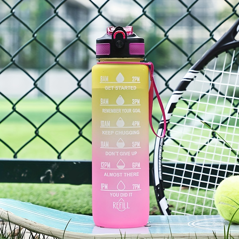 Stay Hydrated & Motivated With This Gradient Color Motivational Water Bottle  - Time Marker, Leakproof, Cute Stickers Included ! - Temu