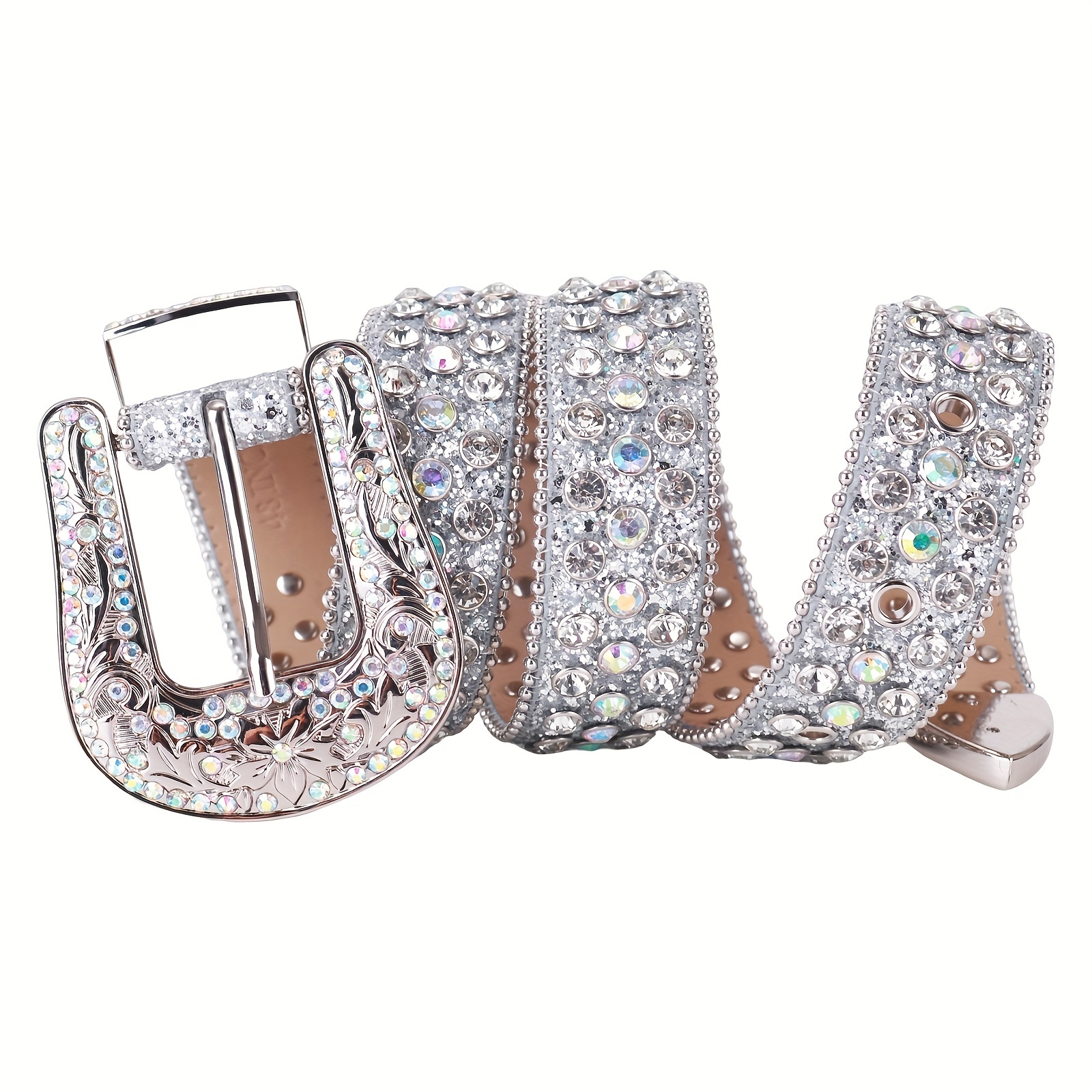 Popular Luxury Crystal Diamond Studded Rhinestone Belts Western