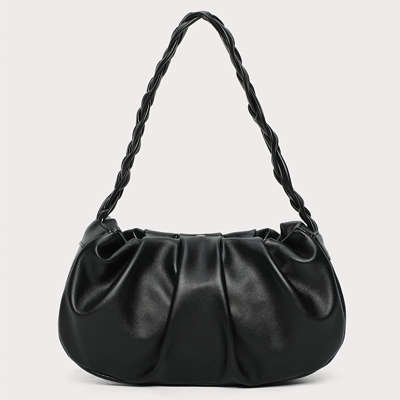 PU Leather Braided Handbag Shoulder Bag Strap Bag Handle