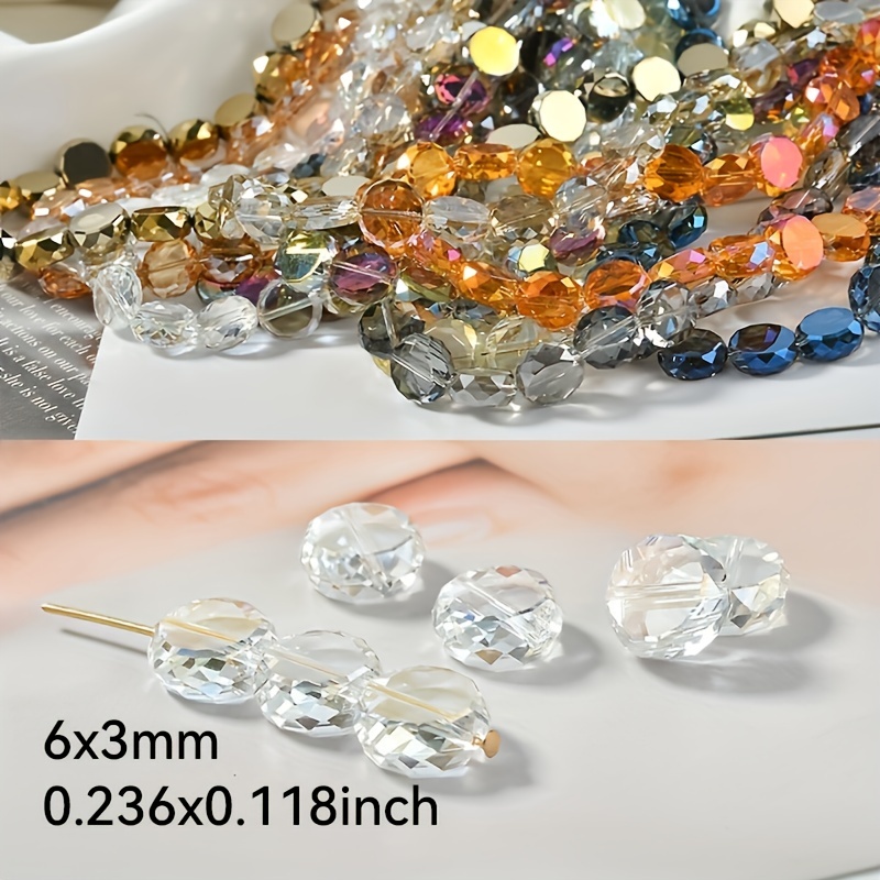 Cheap 4mm Glass Beads Loose Spacer Flat bead AB Color Fahion DIY Jewelry  Accessories Bracelet Necklace Making