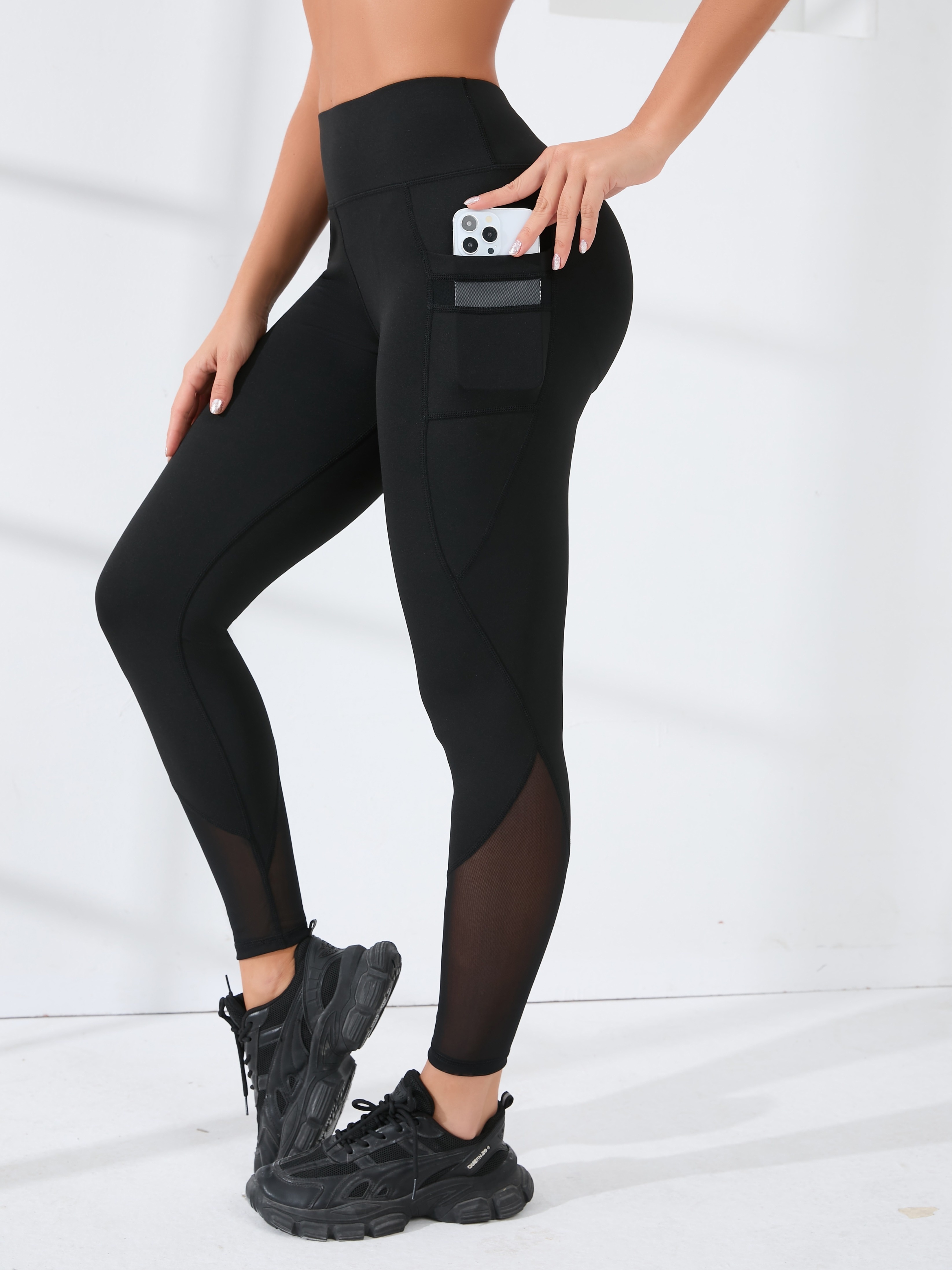 Seamless Contrast Color Butt Lifting Leggings Sports Fitness - Temu Canada