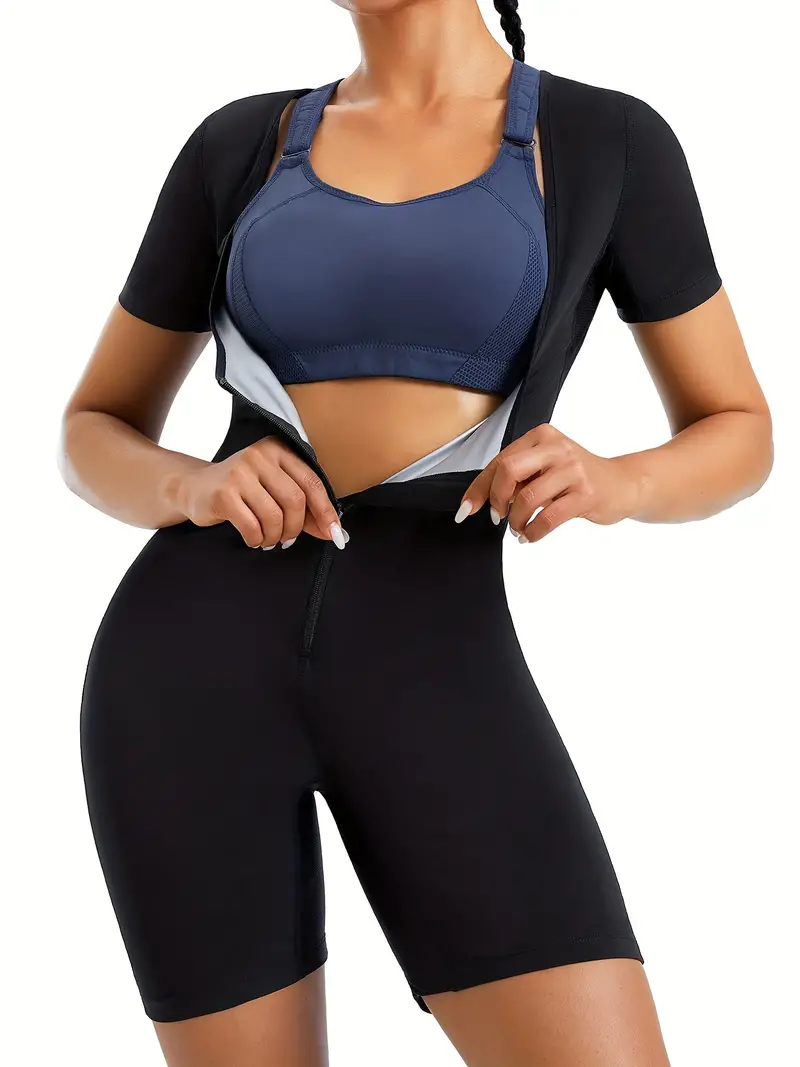 Short Sleeve Zipper Body Shaper Tummy Control Butt - Temu Mexico