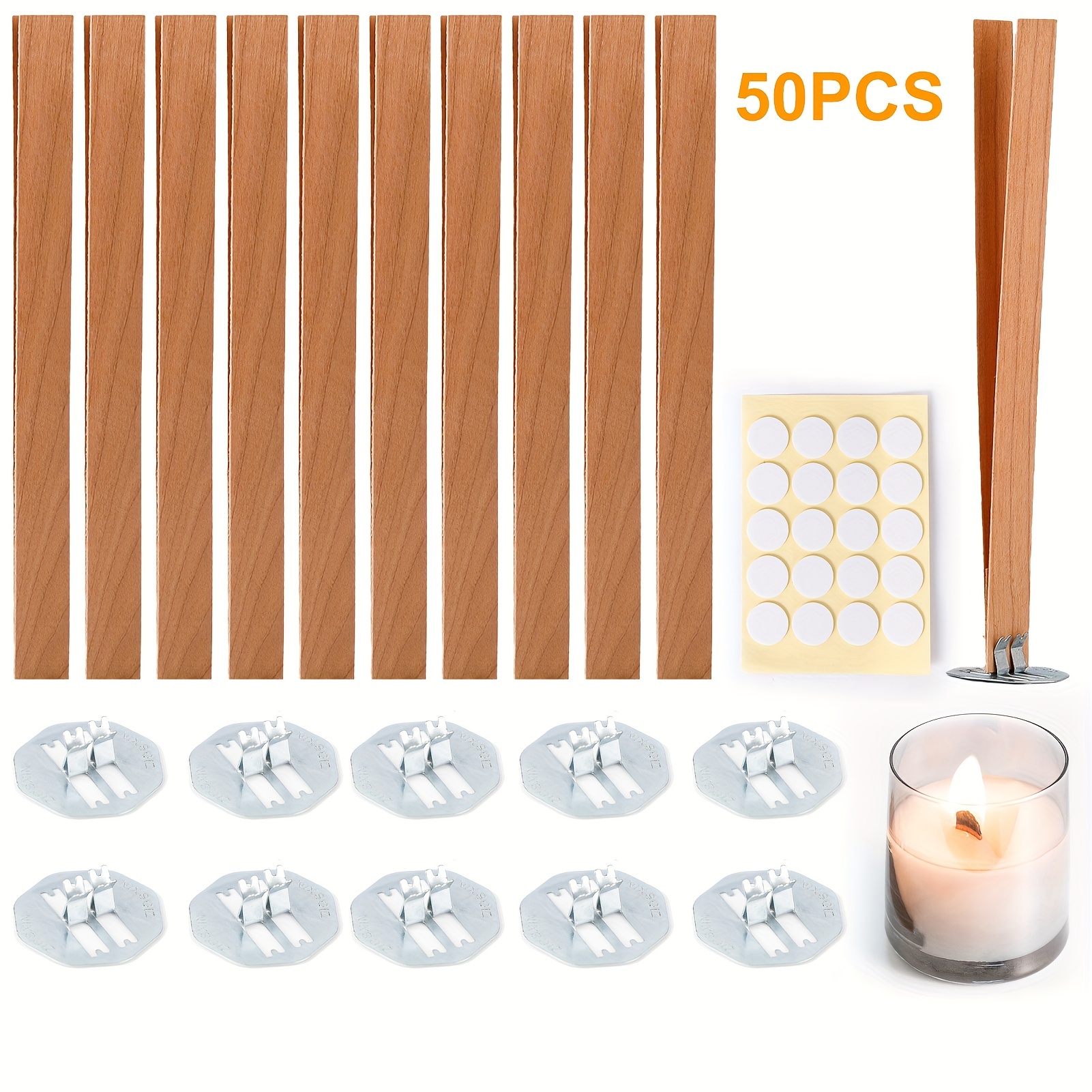 Smokeless Wooden Candle Wicks, Handcraft DIY Degradable Simple Operation Wood  Candle Wicks 33 Pcs For Candle Making Craft 