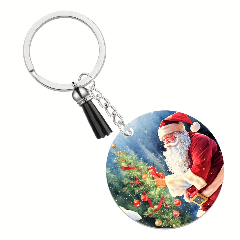 1pc, Acrylic Keychain Blank With Key Rings Tassels Key Chain For Craft,  Bulk Keychain Rings, Acrylic Keychain Rings, Key Chain Kit Christmas Party  Fav