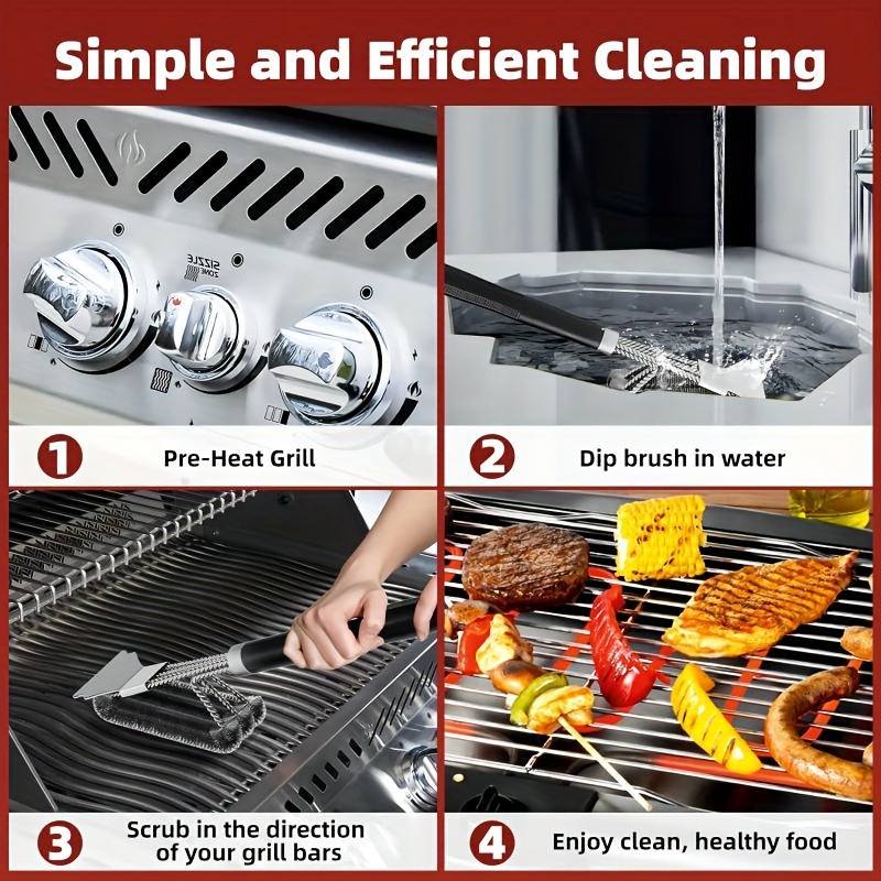 18 BBQ Grill Brush and Scraper, Extra Strong 3 in 1 Safe Wire