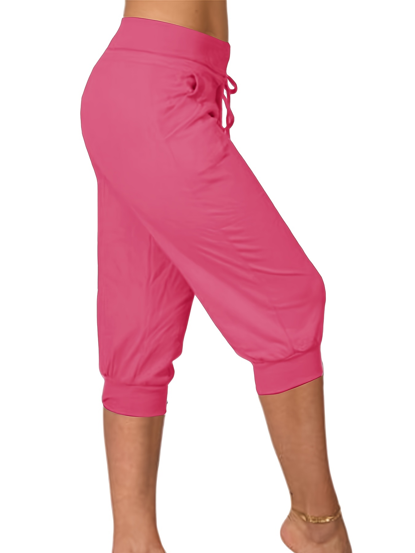 Patchwork Comfy Capri Pants for Women Casual Beach Elastic Women's