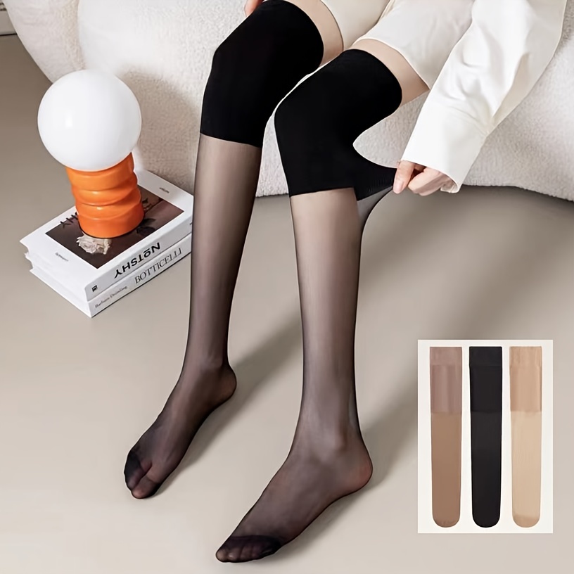 Anti snag Leggings Knee Pads Warm Over The Knee High Socks Women's Stockings Hosiery