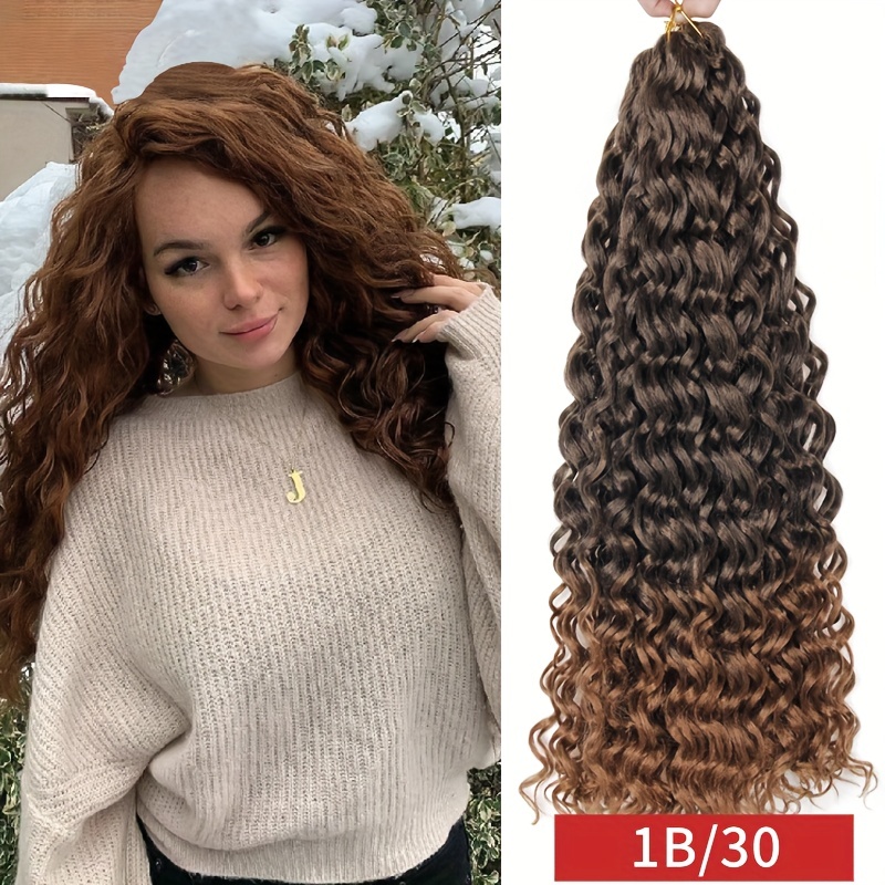 Cheap Hawaii Afro Curl Ocean Wave Ombre Braiding Hair Extensions Soft Water  Wave Crochet Hair Deep Wave Twist Braids Hair 20“ 24