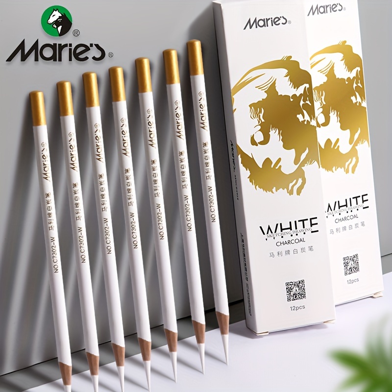 Marie's White Charcoal Pencils Set, Sketch Highlight White Pencils -  Perfect For Drawing, Sketching, Shading & Blending - Ideal Art Supplies For  Adults Beginners & Artists! - Temu