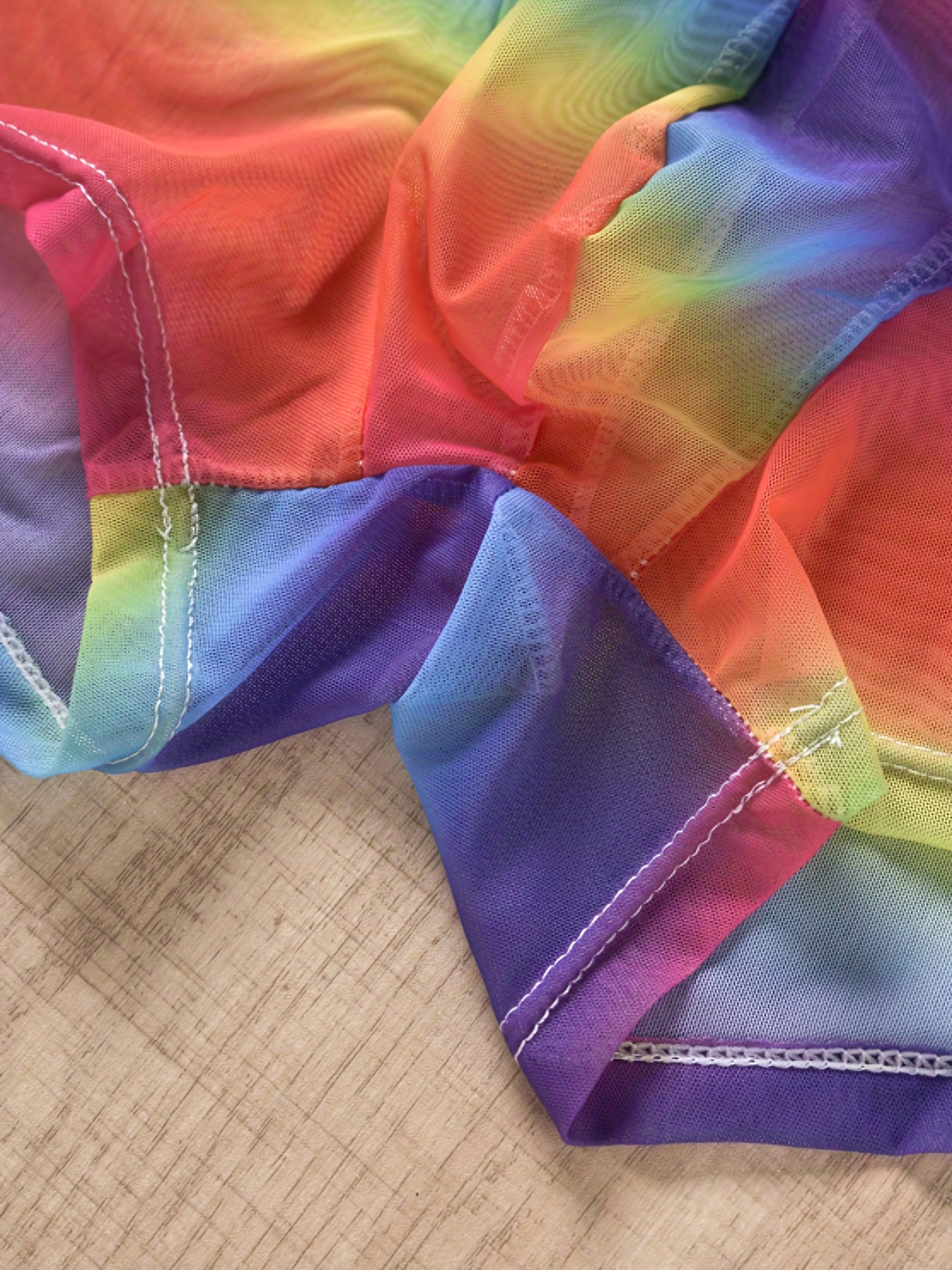 Men's Rainbow Color Gradient Transparent Panties Underwear - Temu