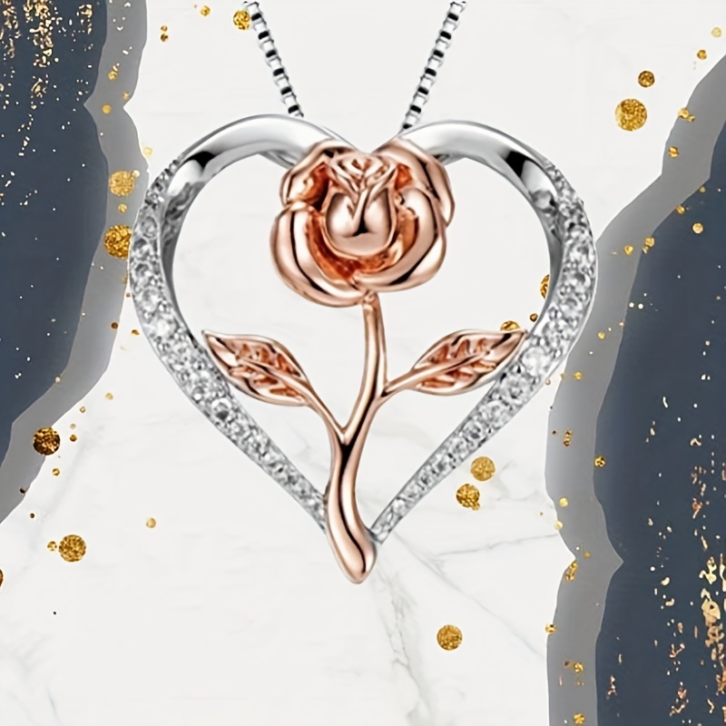 Exquisite Herzförmige Kristall-Halskette, Modische Kreative Herren