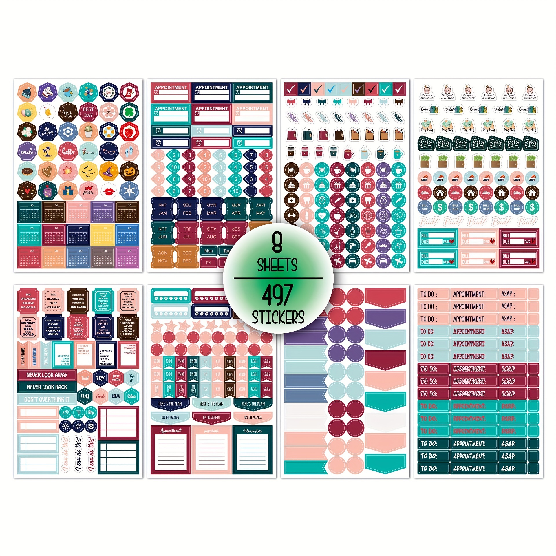 Calendar Planner Sticker Pack, 900 pieces, Mardel