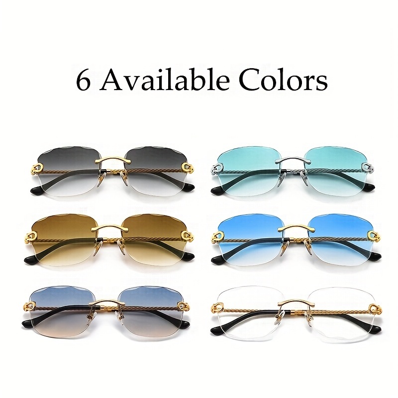 Men's Rimless Sunglasses UV Protection for Beach