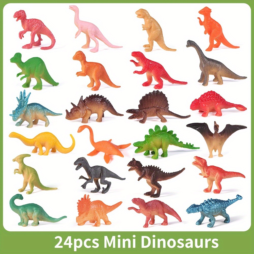 

Mini Dinosaur Toys 24pcs Plastic Dinosaur Figures Toys, Dinosaur Birthday Party Favors, Dinosaur Cupcake Toppers, Party Supplies, Pinata Stuffers Easter Eggs Filler Christmas Present