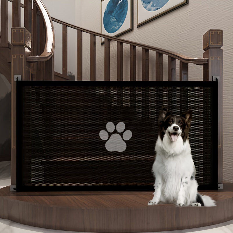Puerta de seguridad para mascotas para perros, de pie y plegable, barrera  decorativa para valla de madera, escaleras y puertas (blanco)
