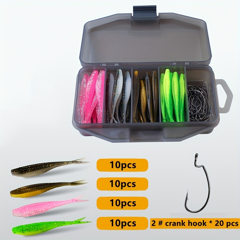 STORE99® Curly Tail Soft Fish Lures Fishing Lure Bait Tackle Hook