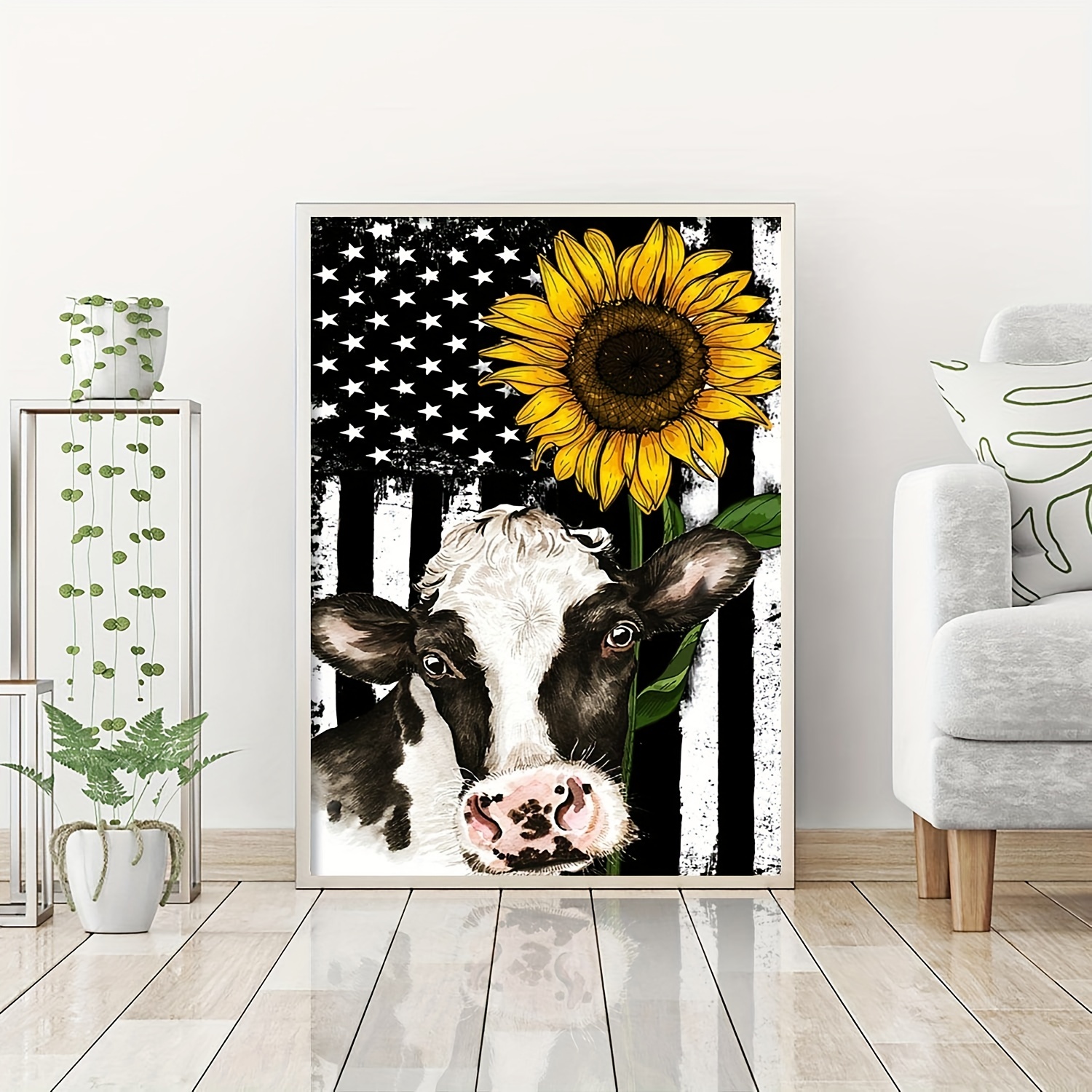 Sunflower Cow Diamond Painting Tools For Adults 5d Diy - Temu