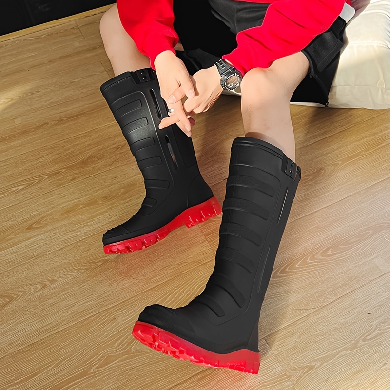 Women's Rubber Knee High Rain Boots Waterproof Outdoor Work Shoes