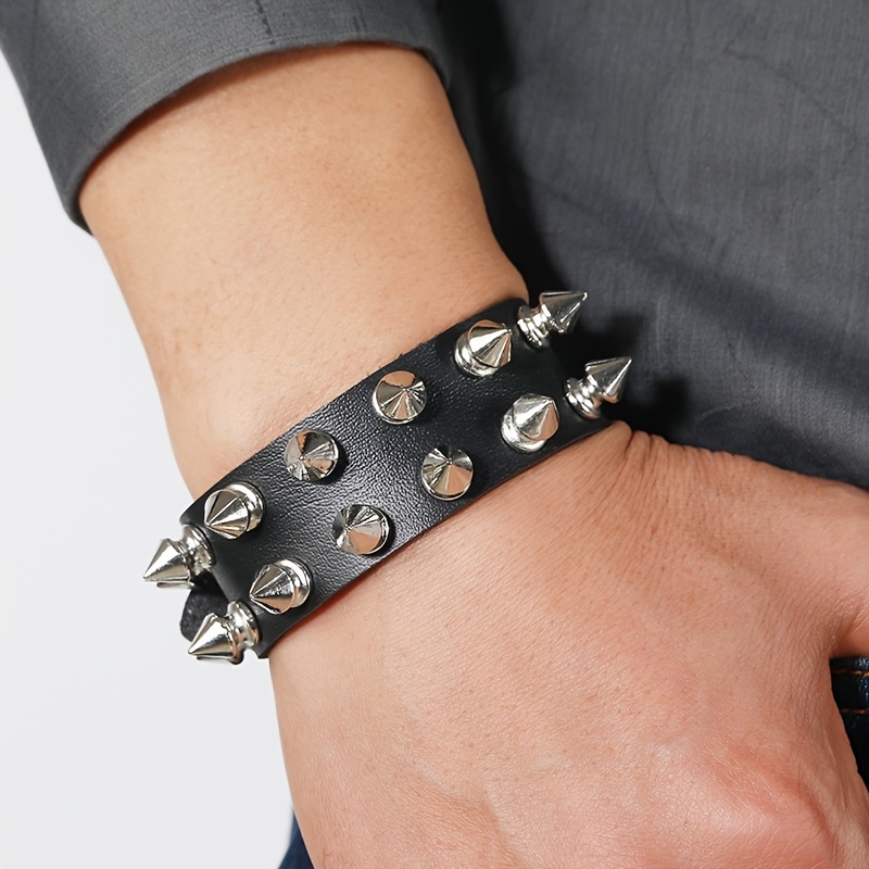 Punk Style Rivets Leather Bracelet