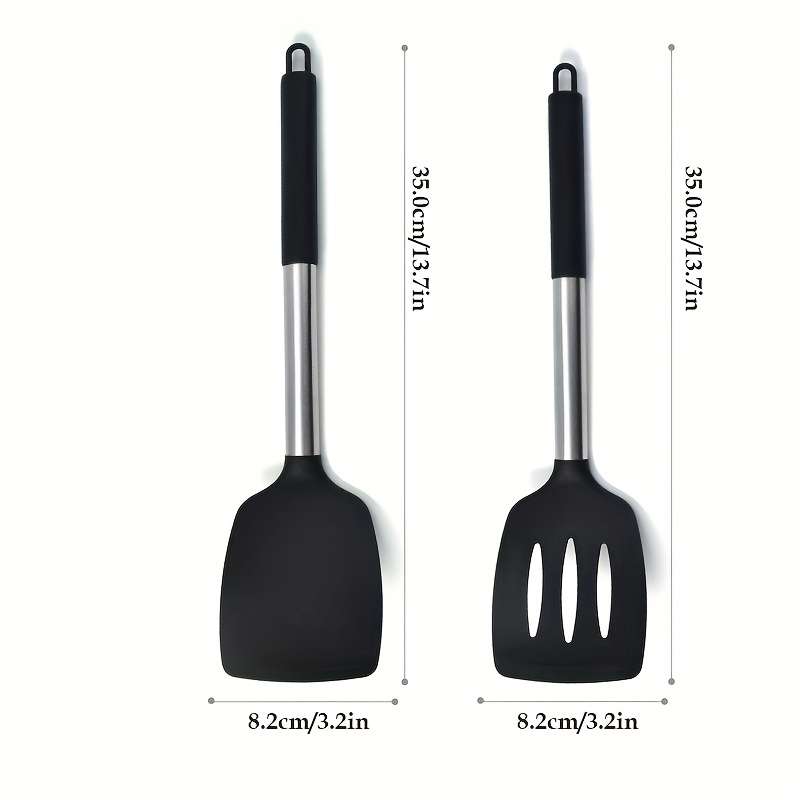 Non-Stick High Temperature Resistance Slotted Silicone Turners Cooking  Spatula
