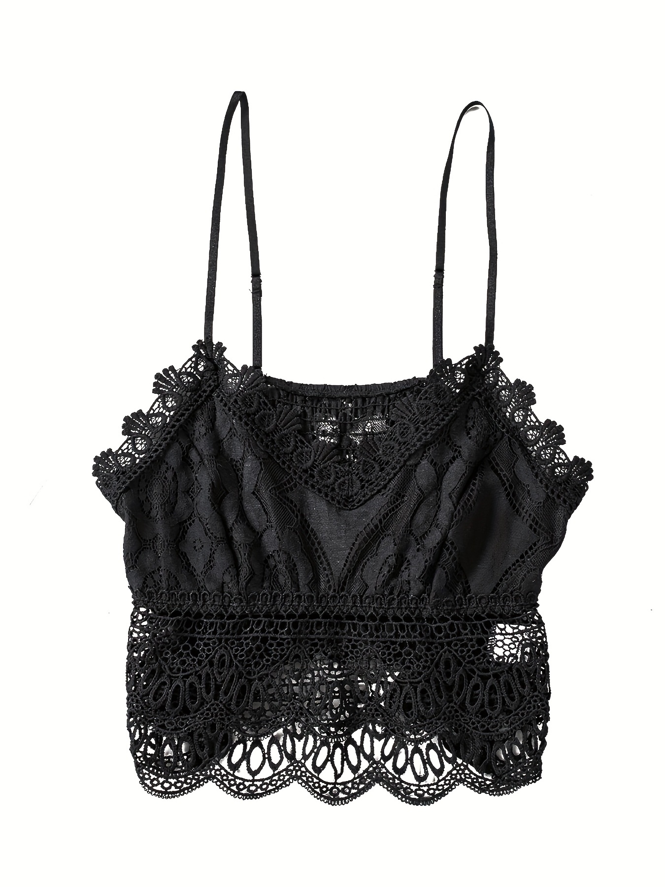 Black Lace Bralette, bralette crop top, Women's Clothing, Lingerie, Size  S/M/L