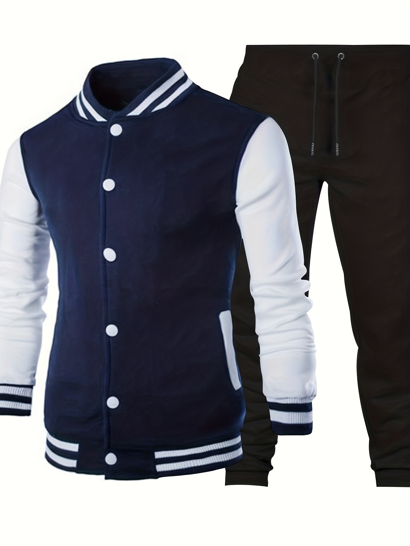 Stylish Full Sleeve Black Varsity Jacket For Men