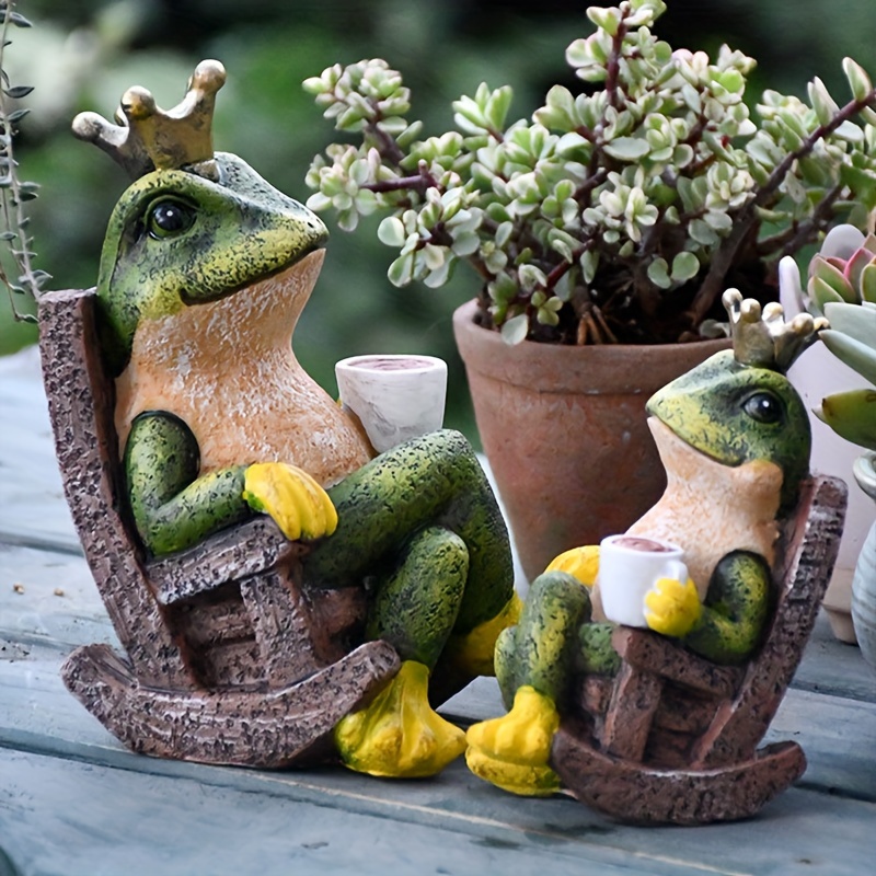 Cute Animal Home Accessories Frog Ornaments Outdoor Garden - Temu