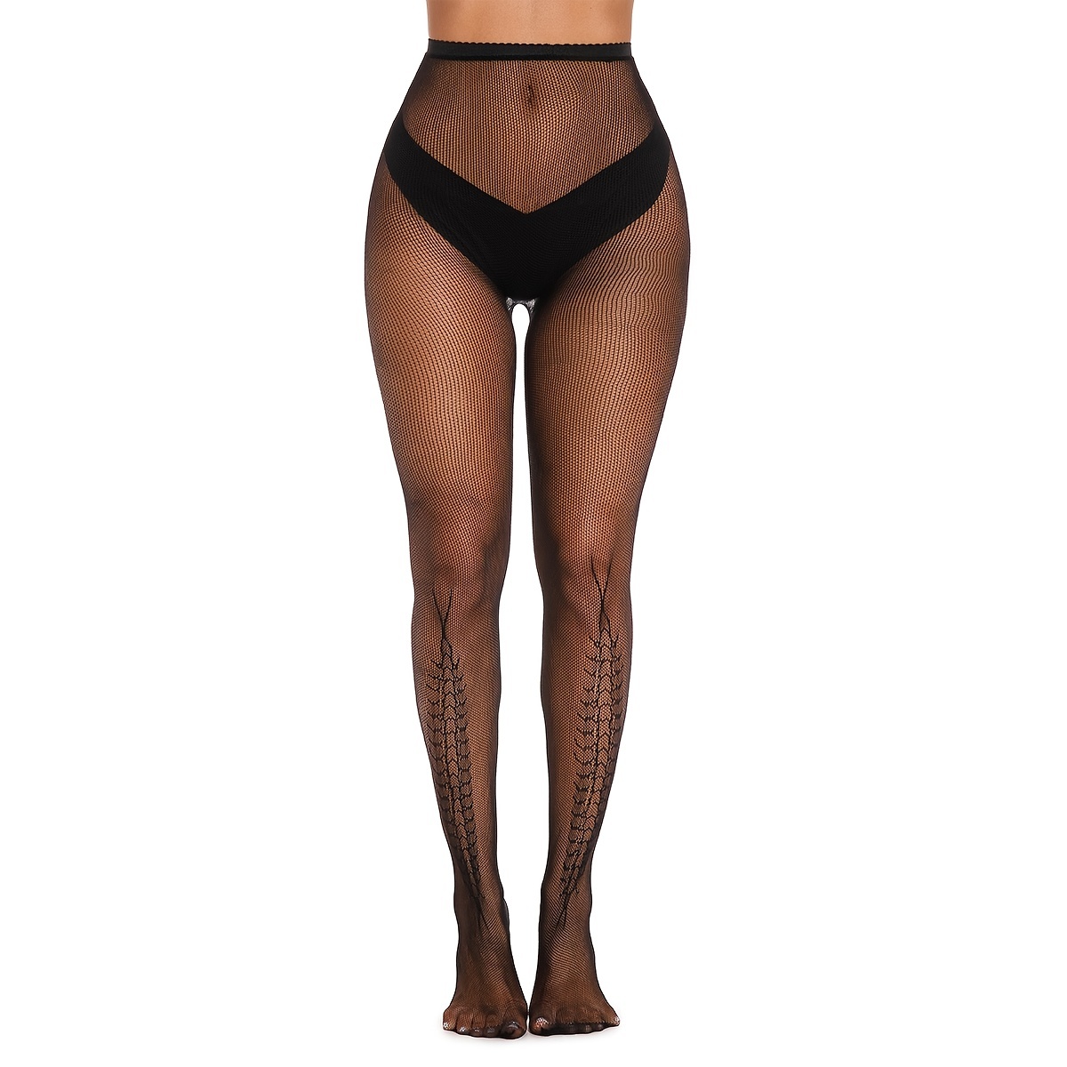 * Print Fishnet Tights, Semi-sheer High Waist Footed Pantyhose For  Halloween, Women's Stockings & Hosiery