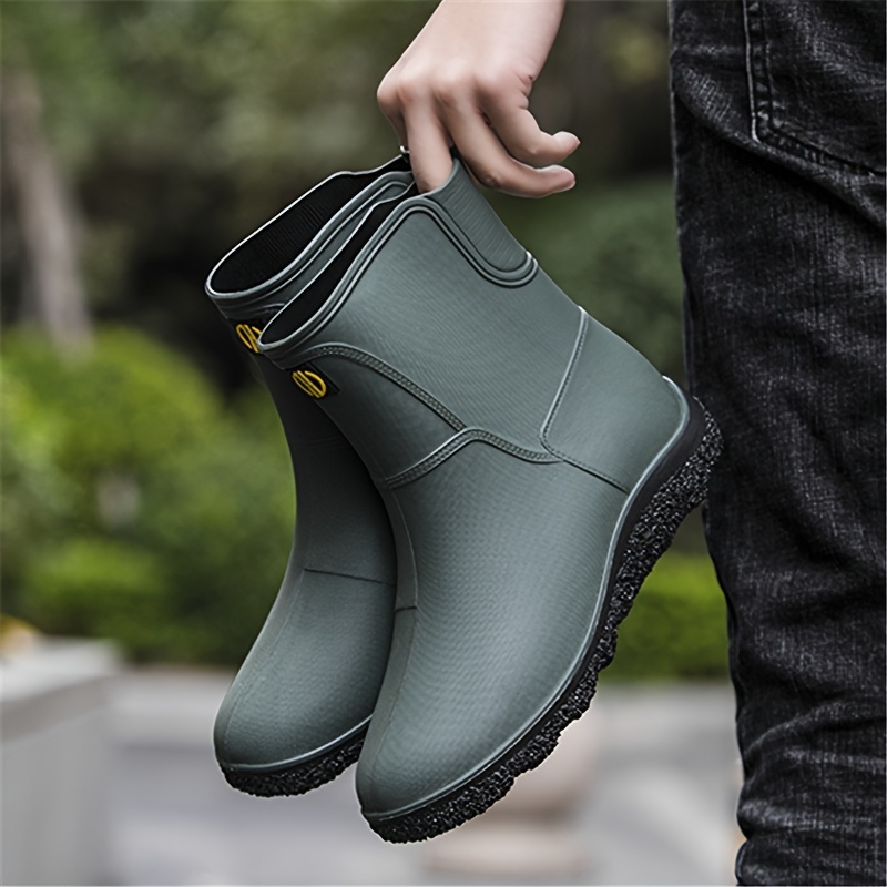 Men Rain Boots Wear Resistant Waterproof Non Slip Knee High Rain