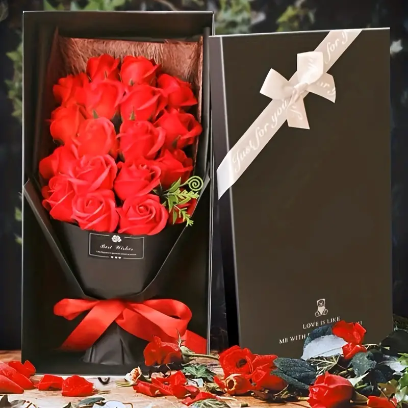 1pc Artificial Red Rose Flower Bouquet