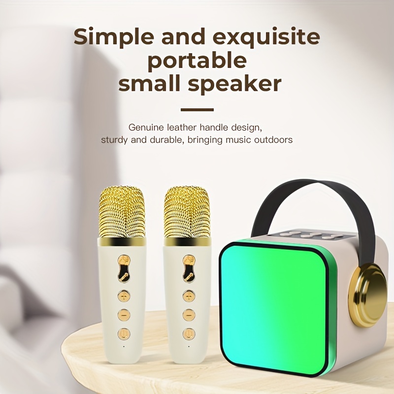 Microphone karaoké avec haut-parleur et éclairage LED - Microphone sans fil  Bluetooth